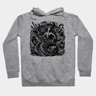 Woodcut Mermaid Hoodie